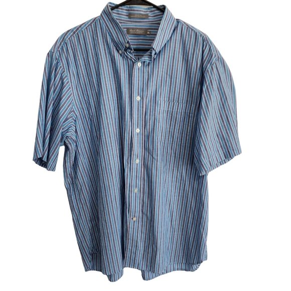 Daniel Cremieux Mens Blue Striped Button Up 100% Cotton Top XL - Picture 1 of 5